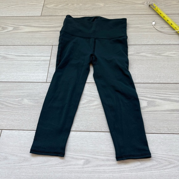 Lululemon 4 Reveal Crop Stripes 17" submarine teal green leggings active gym - Picture 2 of 7